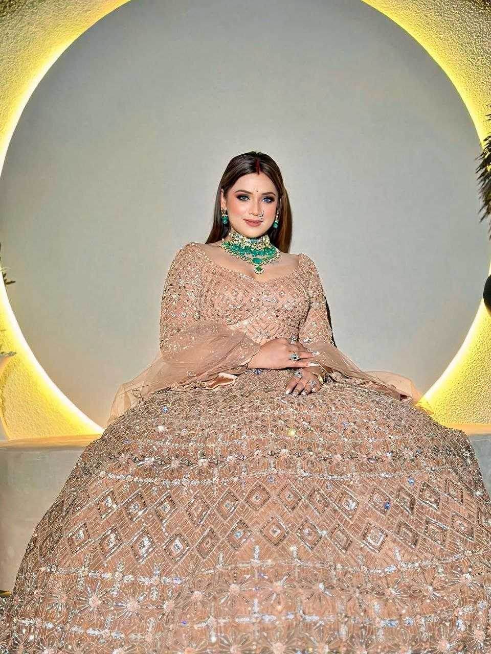Butterfly Net Zari Work Sequins Lehenga - MYLUXURY LANE ENTERPRISE